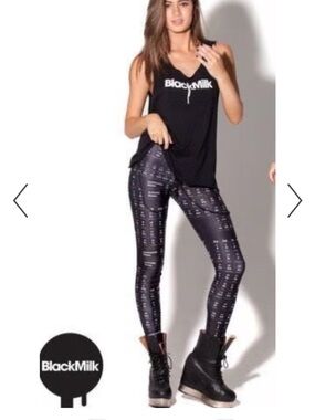 Blackmilk Black Periodic Table Leggings